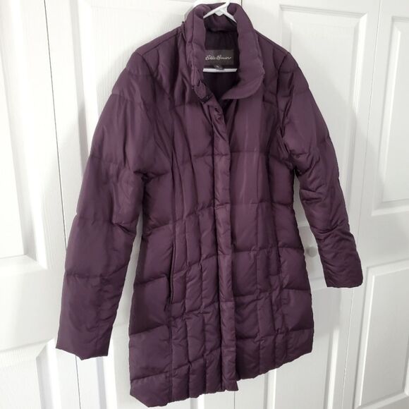 Eddie Bauer Long Winter Parka Coat Plum Purple Women's Size Medium - Picture 3 of 4